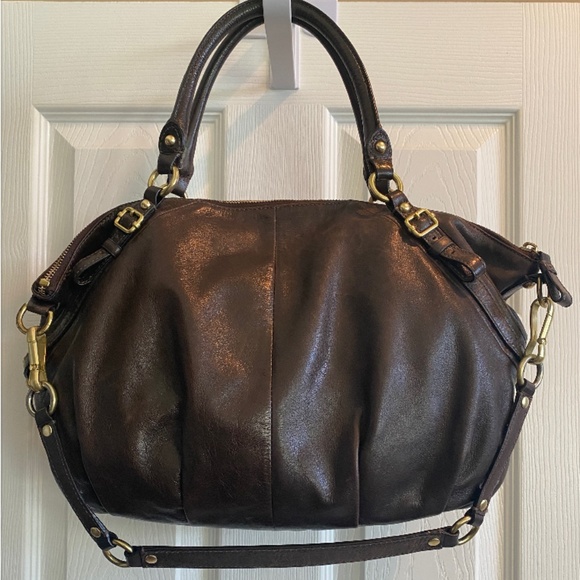 Brown Coach Shoulder/Satchel Leather Handbag with Gold Tone Hardware - Picture 2 of 6